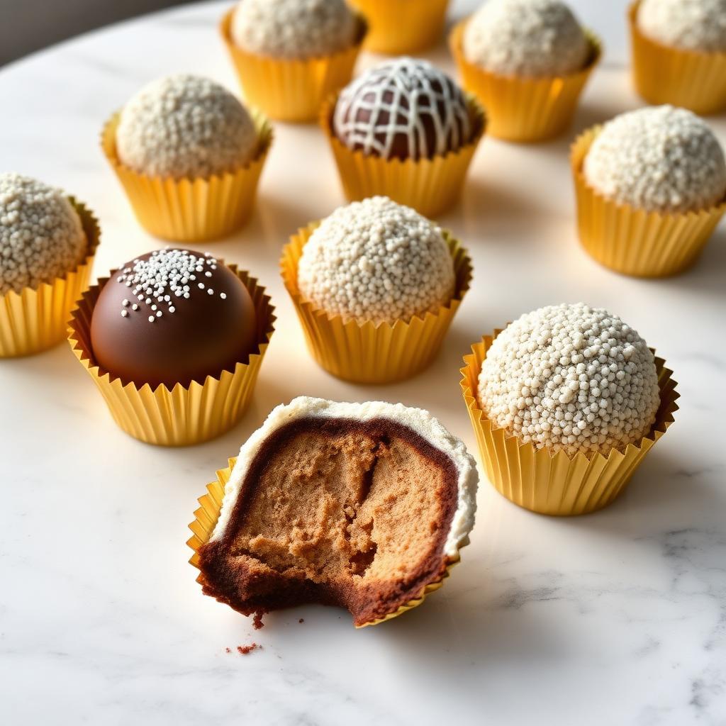 Brigadeiros gourmet em forminhas douradas